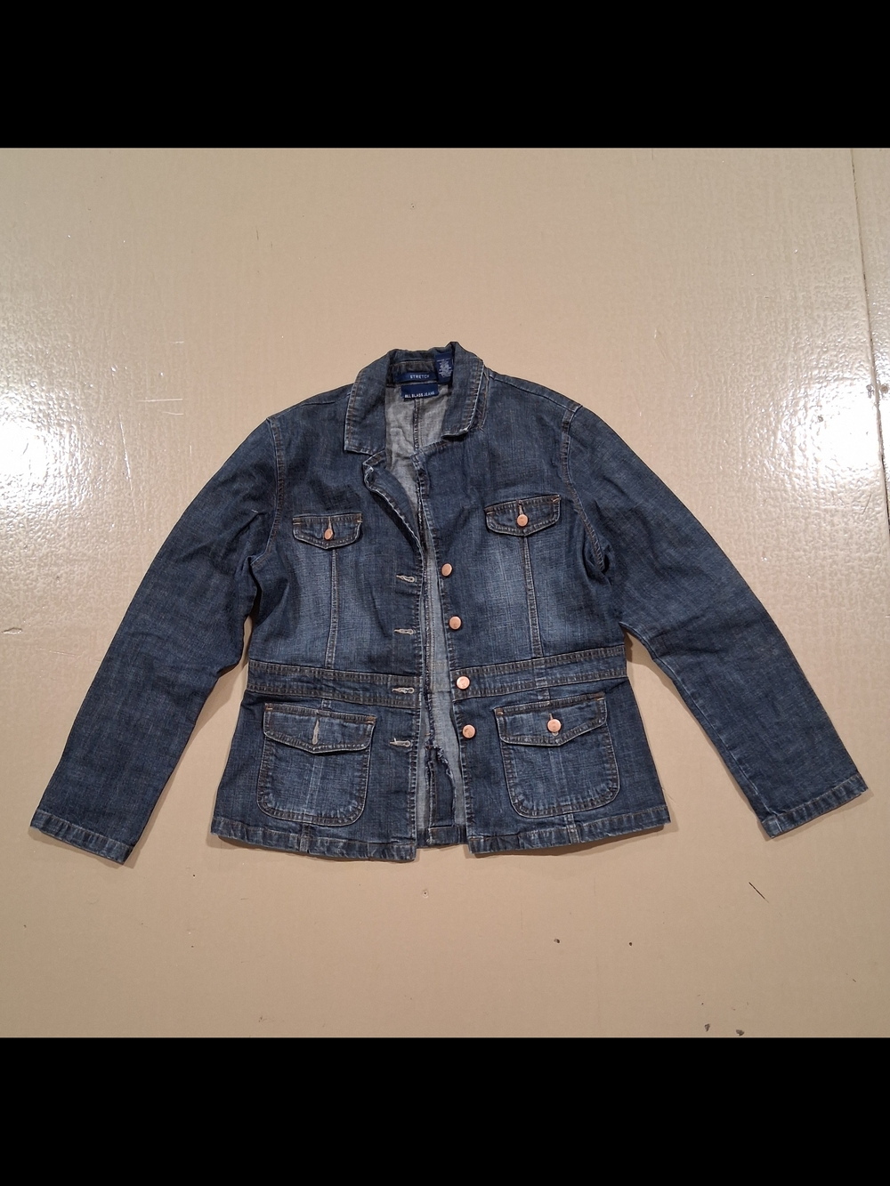 bill blass Blue Denim Jacket with Copper Buttons